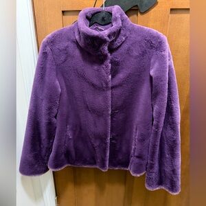 Dennis Basso Plush Purple faux fur jacket